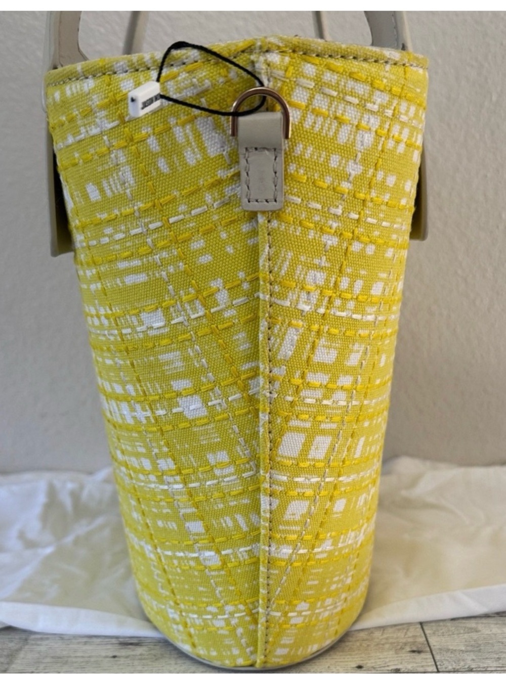 Jason Wu Yellow Tweed Tote with Cream Top Handle $350 Retail NWT - Picture 5 of 12